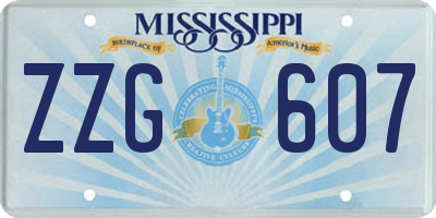 MS license plate ZZG607