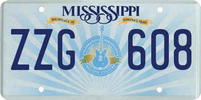 MS license plate ZZG608