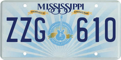 MS license plate ZZG610