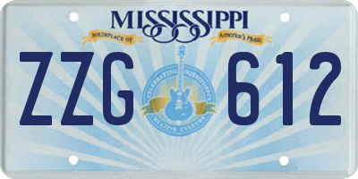 MS license plate ZZG612
