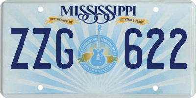 MS license plate ZZG622