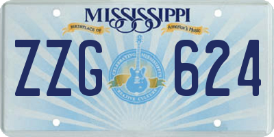 MS license plate ZZG624