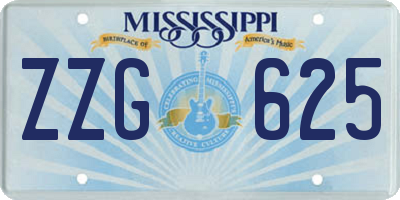 MS license plate ZZG625