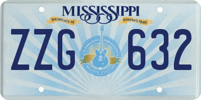 MS license plate ZZG632