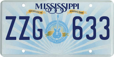 MS license plate ZZG633