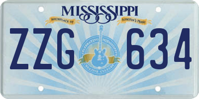 MS license plate ZZG634