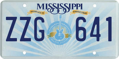 MS license plate ZZG641