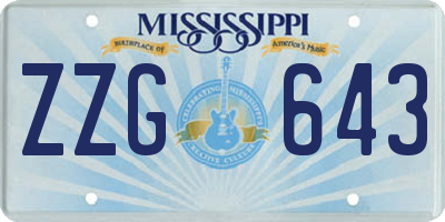 MS license plate ZZG643