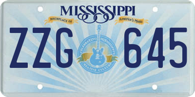 MS license plate ZZG645