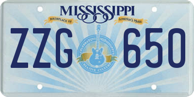 MS license plate ZZG650