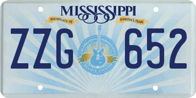 MS license plate ZZG652