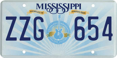MS license plate ZZG654