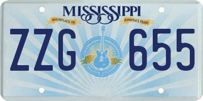 MS license plate ZZG655