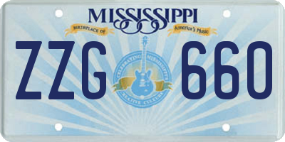 MS license plate ZZG660