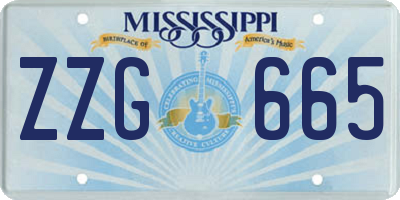MS license plate ZZG665