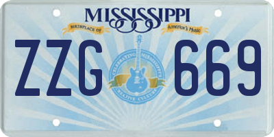 MS license plate ZZG669