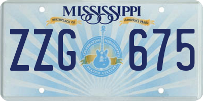 MS license plate ZZG675