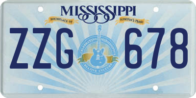 MS license plate ZZG678
