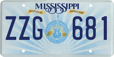 MS license plate ZZG681