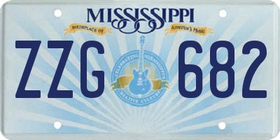 MS license plate ZZG682