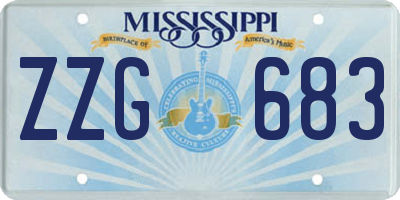 MS license plate ZZG683