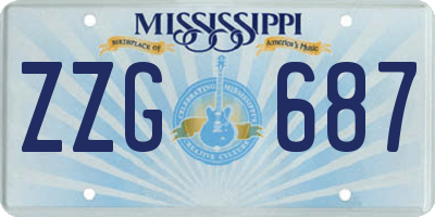 MS license plate ZZG687