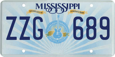 MS license plate ZZG689