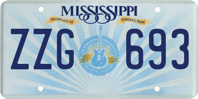 MS license plate ZZG693