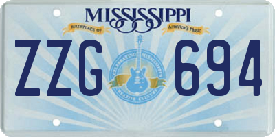 MS license plate ZZG694