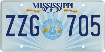 MS license plate ZZG705