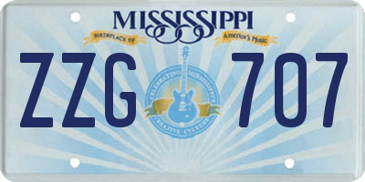 MS license plate ZZG707