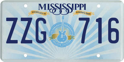 MS license plate ZZG716