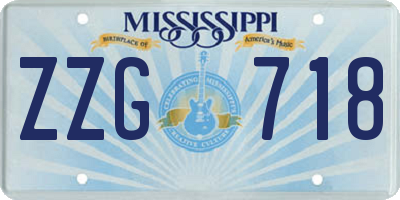 MS license plate ZZG718