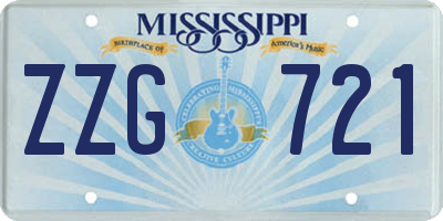MS license plate ZZG721