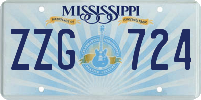 MS license plate ZZG724