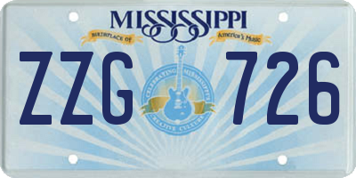 MS license plate ZZG726