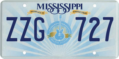 MS license plate ZZG727