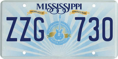 MS license plate ZZG730