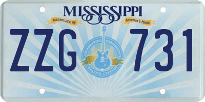 MS license plate ZZG731