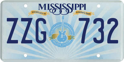 MS license plate ZZG732
