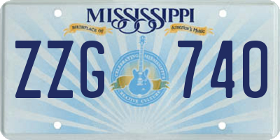 MS license plate ZZG740