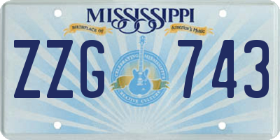 MS license plate ZZG743
