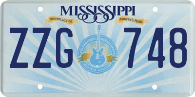 MS license plate ZZG748