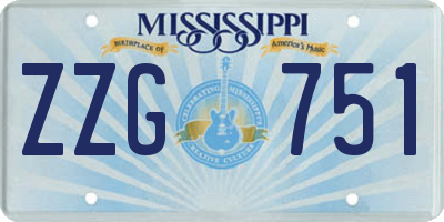 MS license plate ZZG751