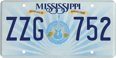 MS license plate ZZG752