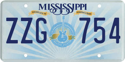MS license plate ZZG754