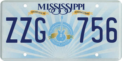 MS license plate ZZG756