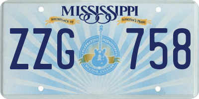 MS license plate ZZG758