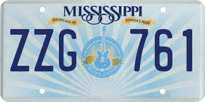 MS license plate ZZG761