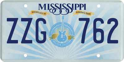 MS license plate ZZG762